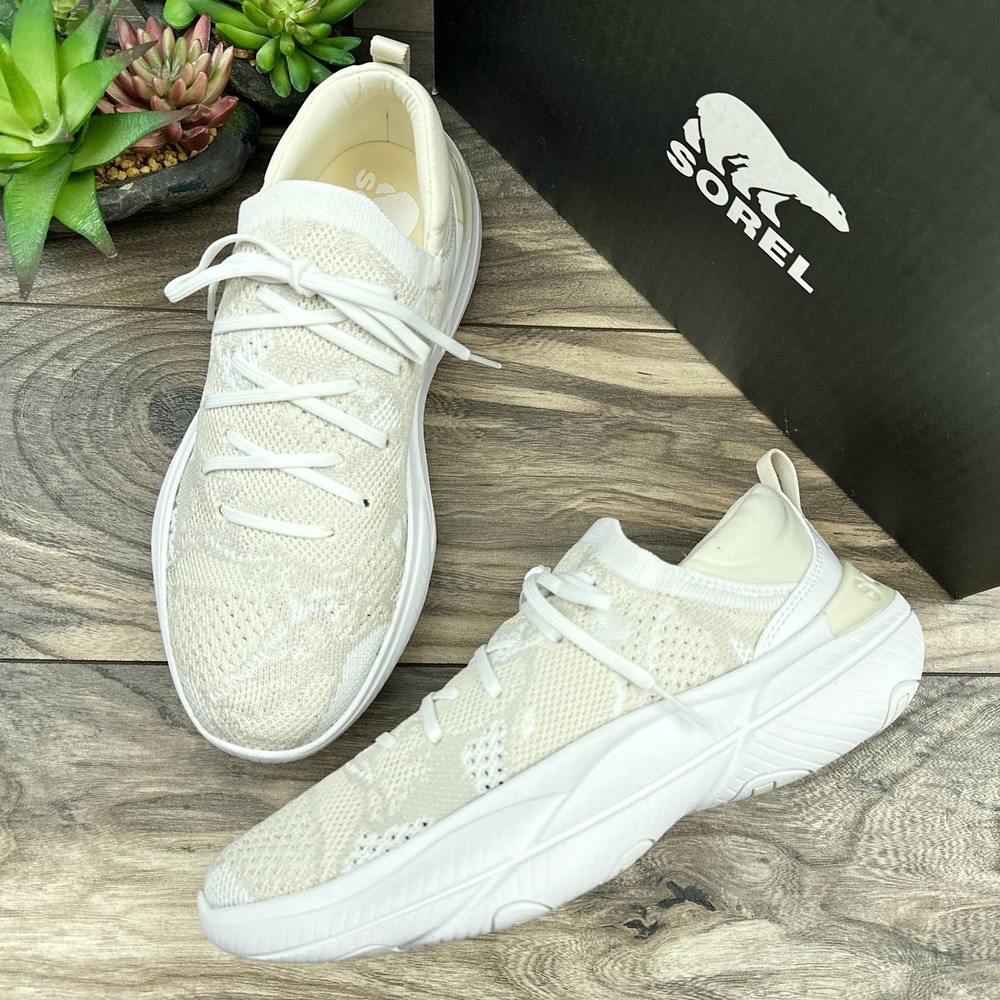 NIB Sorel Explorer Blitz 8 39 Stride Lace Sneakers White Chalk 8 39